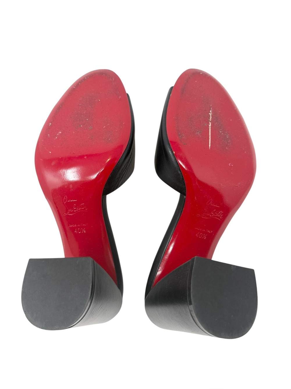 Christian Louboutin Jane 85M Black Leather Mules Sandals Size 40.5 - Picture 8 of 9